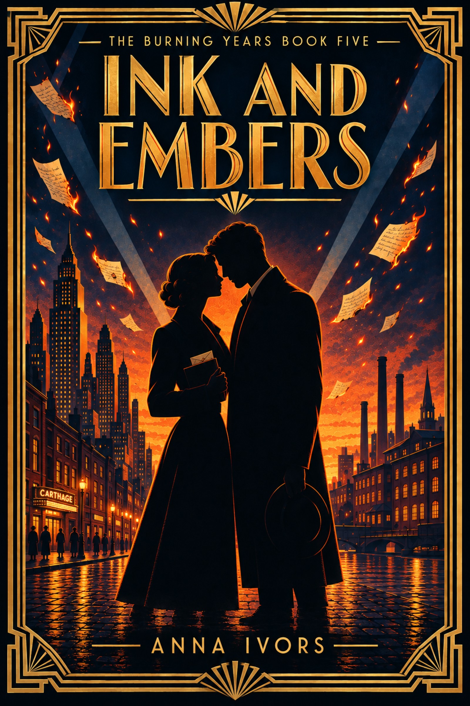 Cover of Ink and Embers by Anna Ivors &mdash; Book Five of The Burning Years