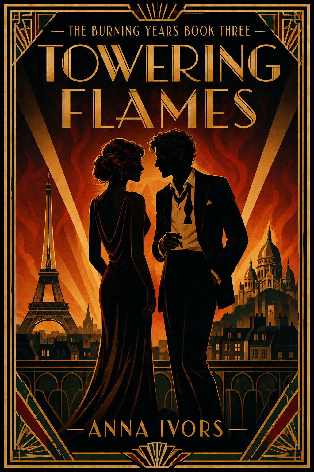 Cover of Towering Flames by Anna Ivors &mdash; Book Three of The Burning Years